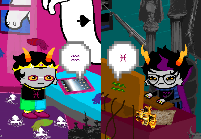 Feferi and Eridan messaging each other